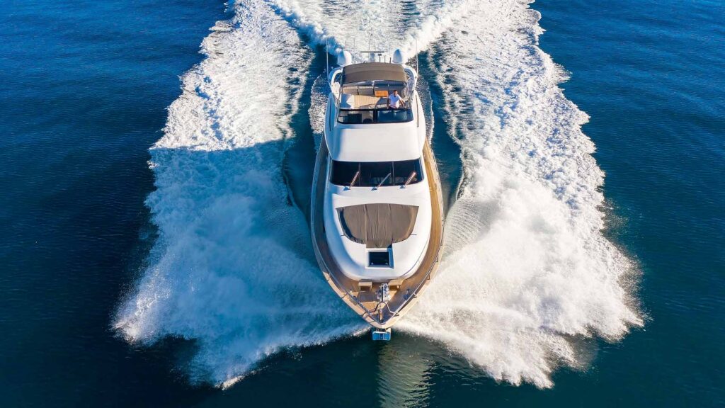 hope i yacht charter top view cruising