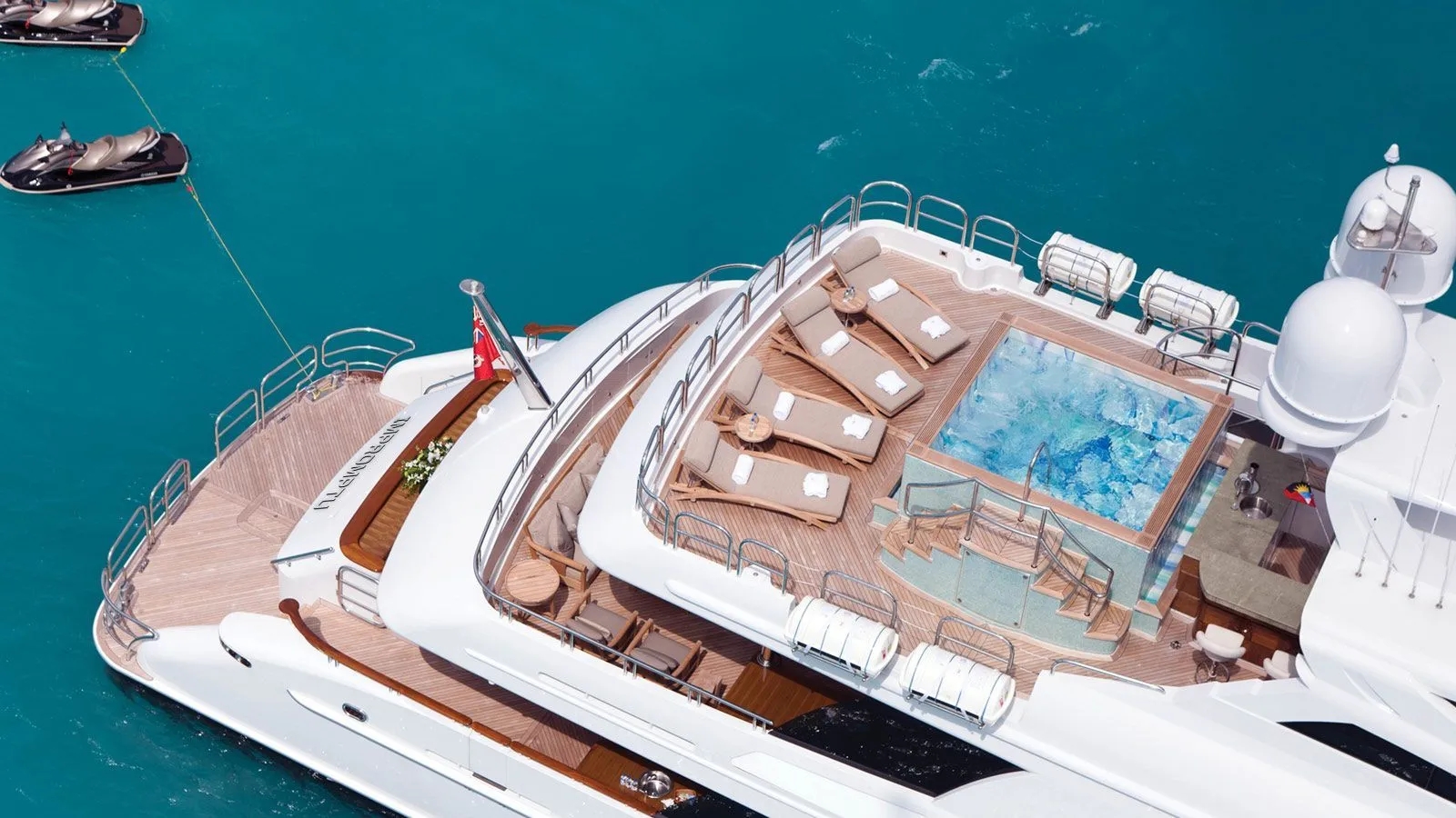 Impromptu yacht charter aft decks jacuzzi