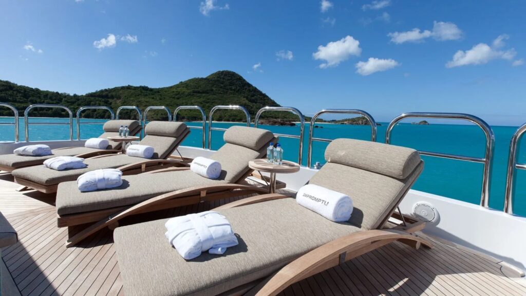 impromptu yacht charter sun loungers