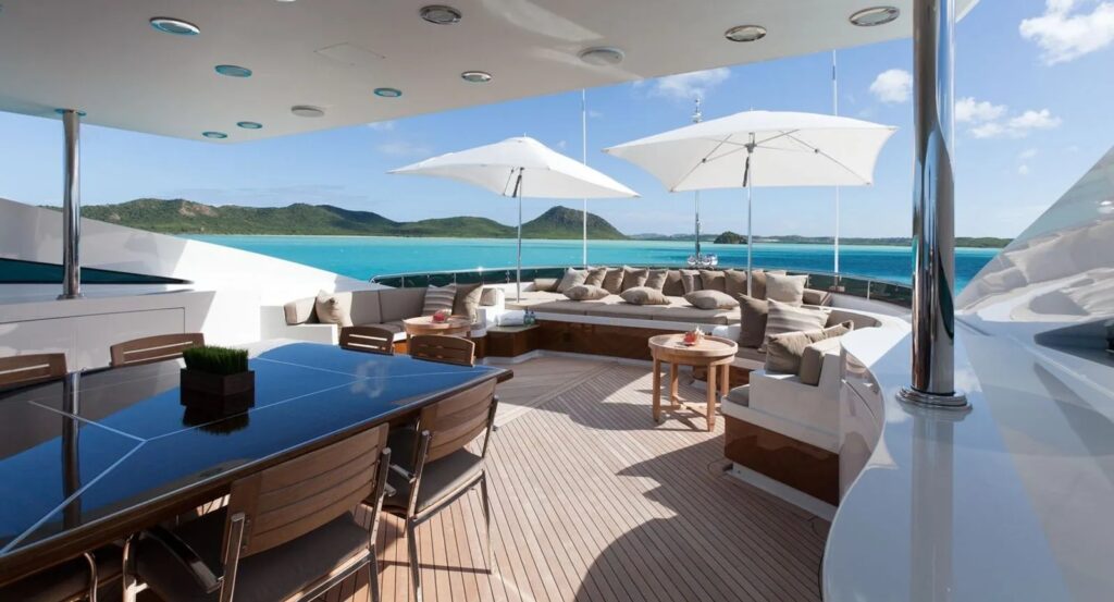 impromptu yacht charter sundeck area