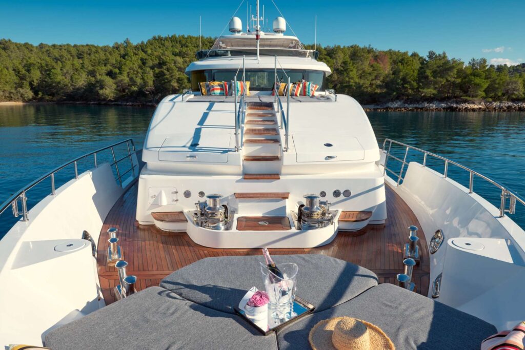 ocean drive yacht charter front deck