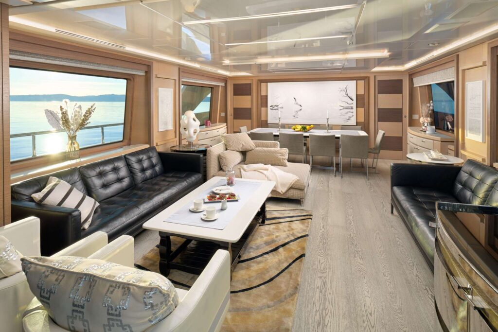 ocean drive yacht charter salon area