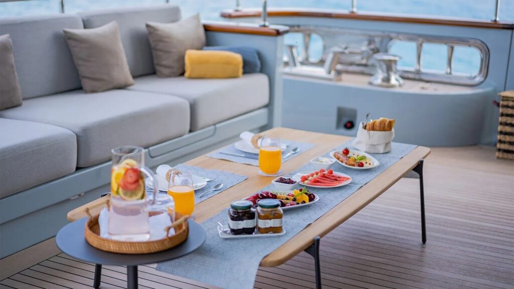 valentina ii yacht charter fruits and snacks