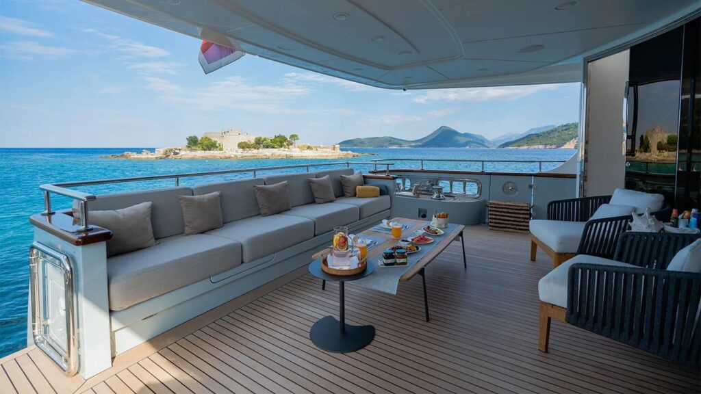 valentina ii yacht charter main deck aft sofa
