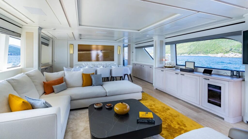 valentina ii yacht charter salon view