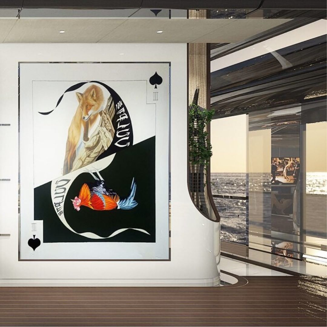 Art on a yacht positioning