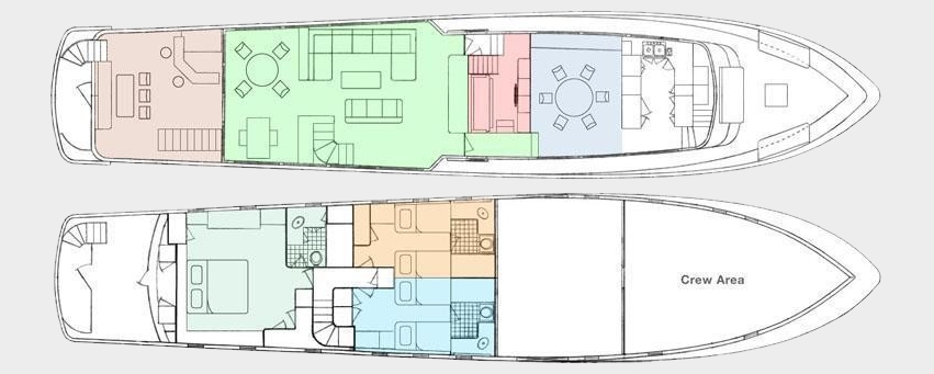 auriane yacht charter layout