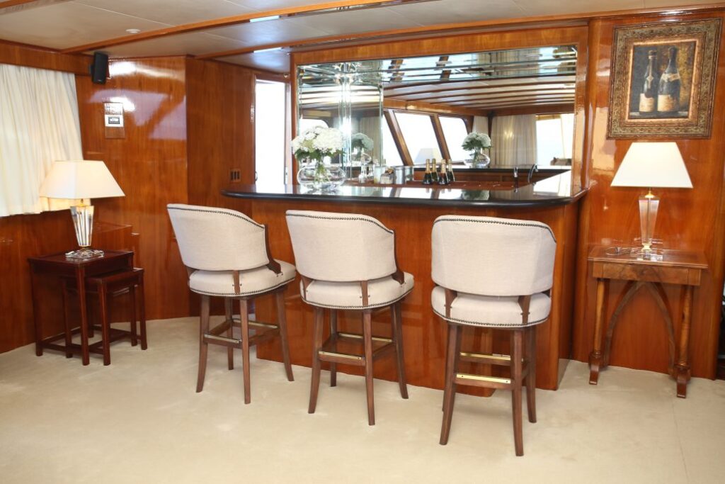 auriane yacht charter main deck bar
