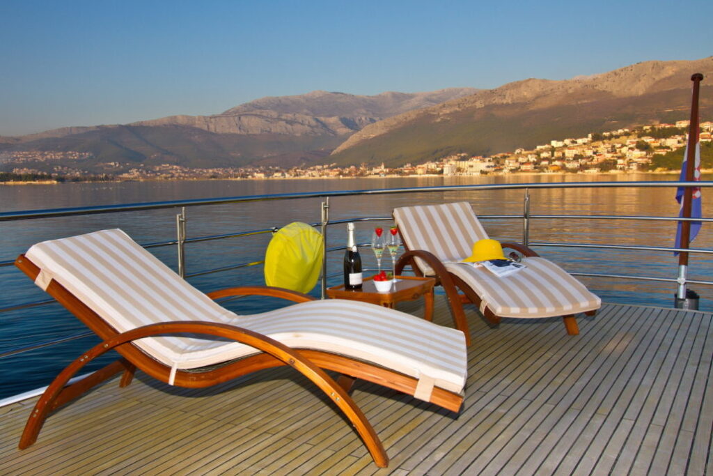 auriane yacht charter two sun loungers