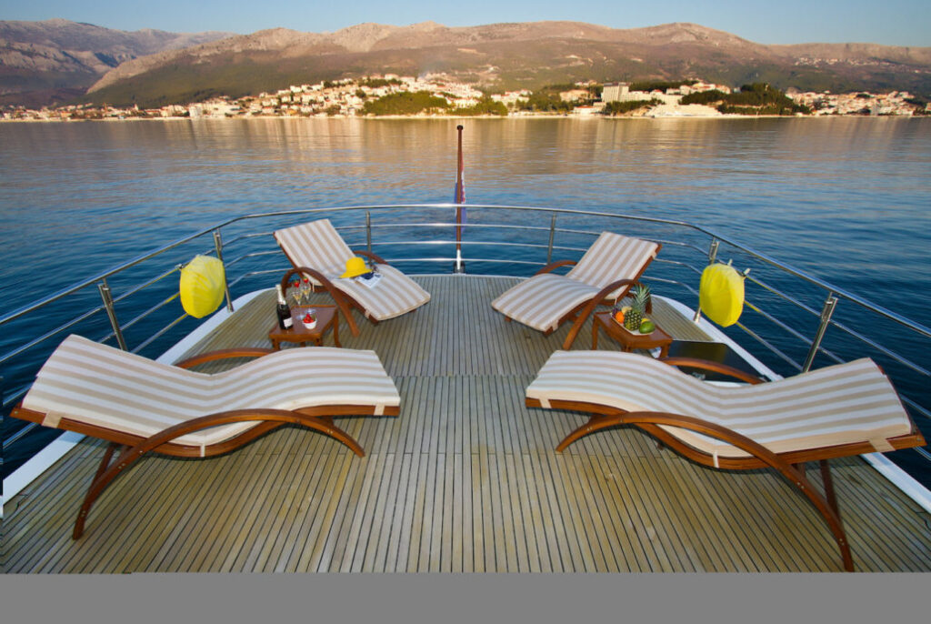 auriane yacht charter upper deck aft sun loungers