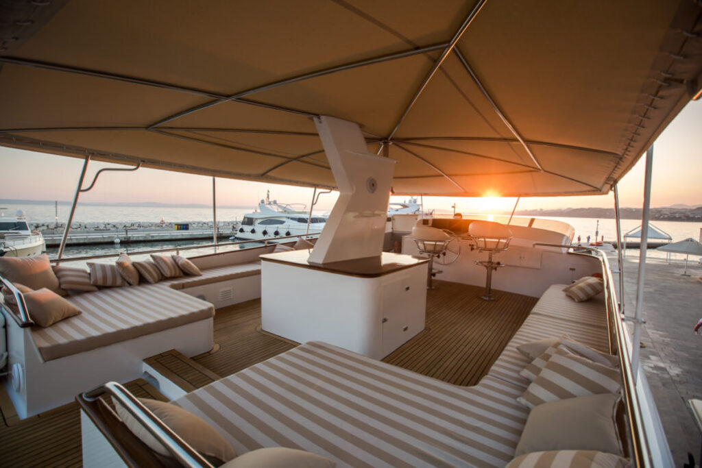 auriane yacht charter upper deck view