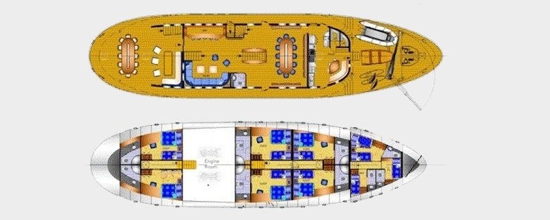 donna del mare yacht charter layout
