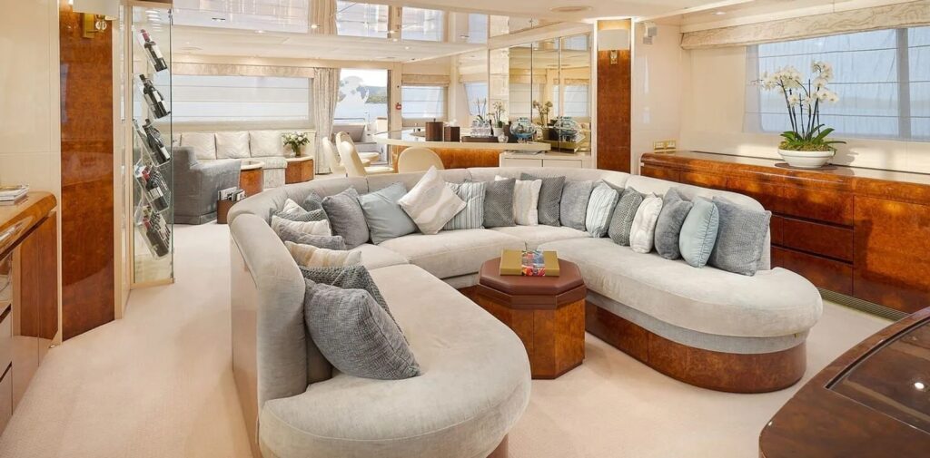 ladyship yacht charter main salon