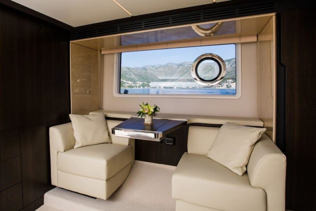 tamara ii yacht charter private lounge area
