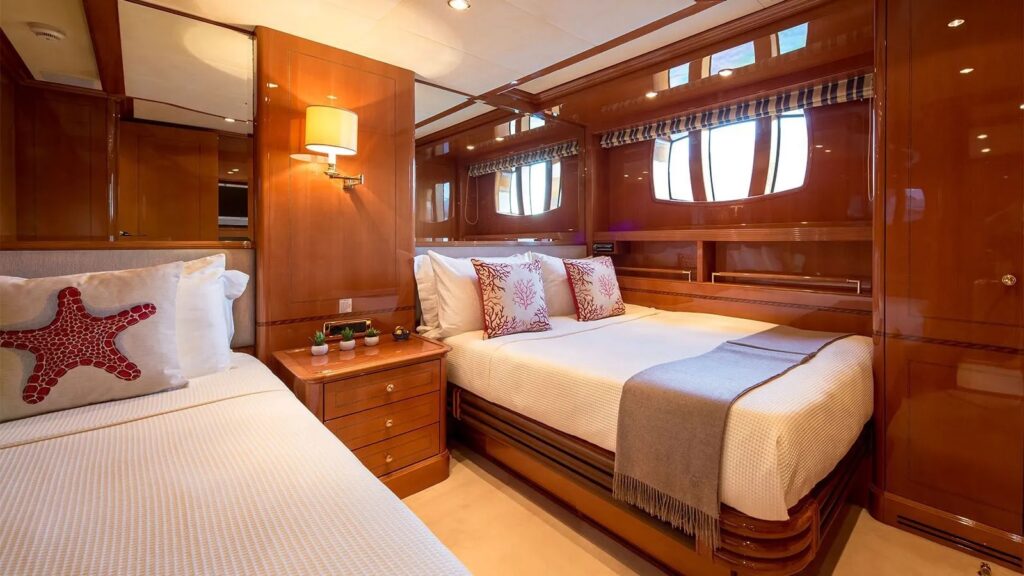 Rebecca V yacht charter triple cabin area
