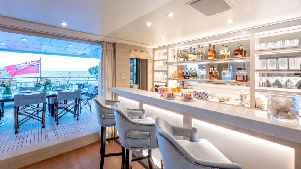 spirit yacht charter bridge deck bar