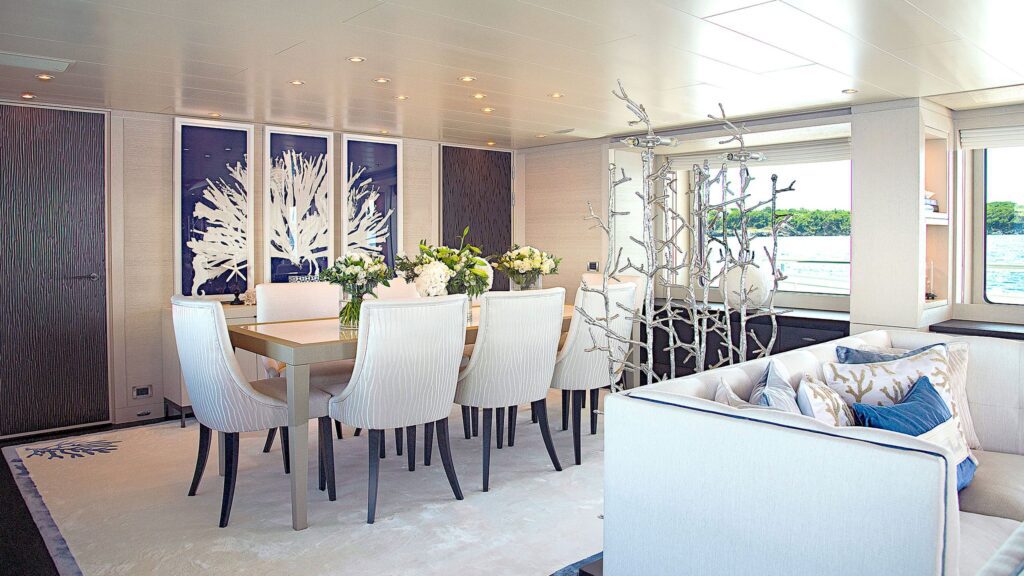 spirit yacht charter indoor dining