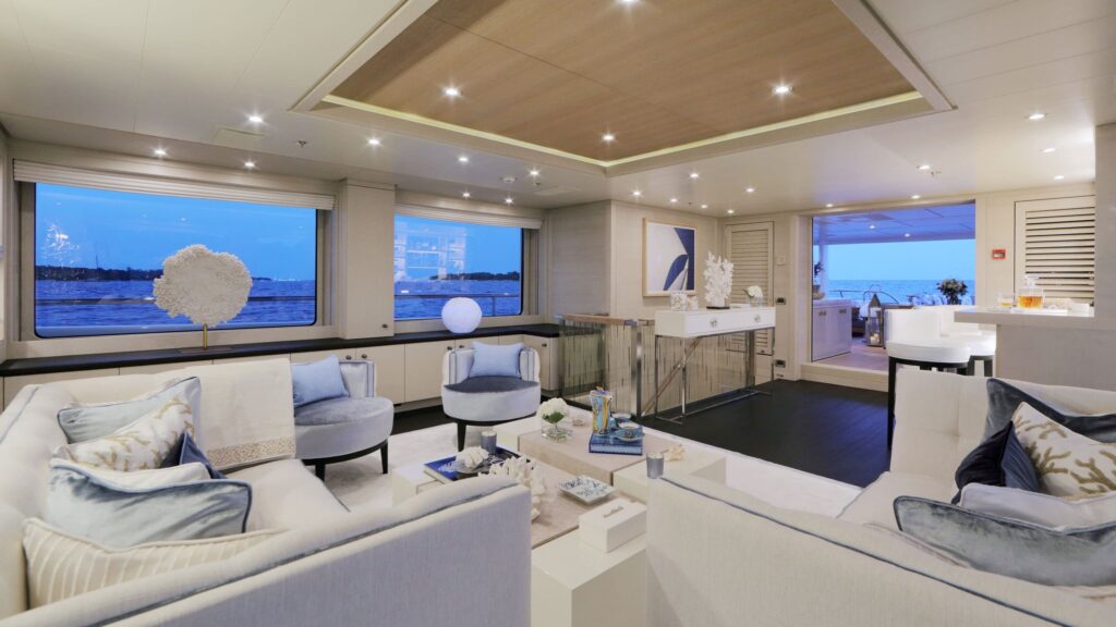 spirit yacht charter main deck salon view