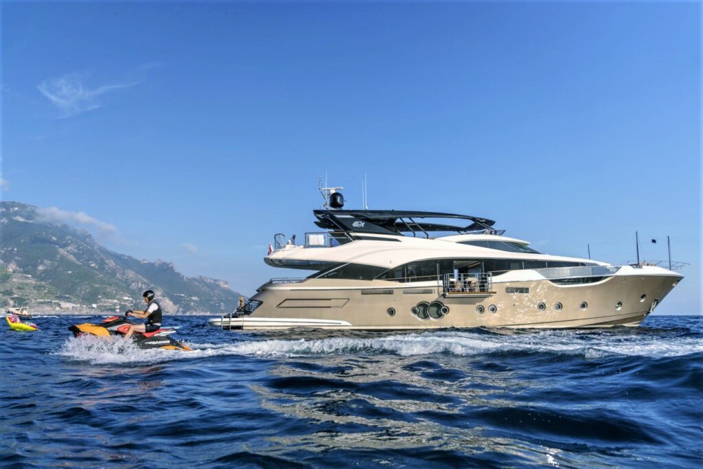 vivaldi yacht charter starboard side, jet ski cruising