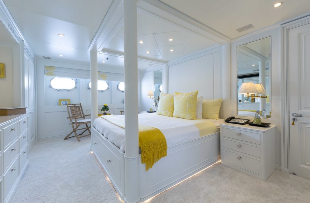 vip stateroom in the yacht lower deck