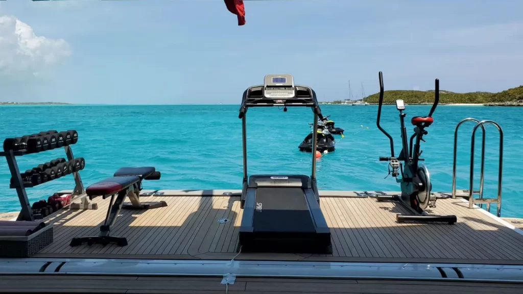 loon yacht charter beach club gym equipment