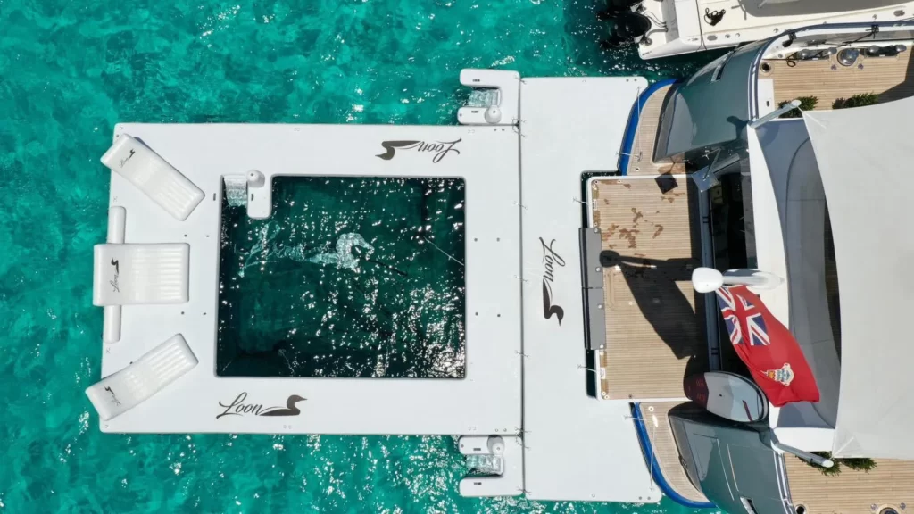 loon yacht charter floating pool