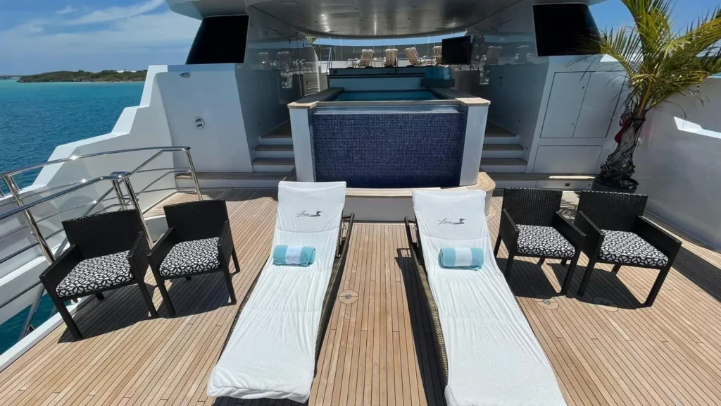 loon yacht charter sundeck aft loungers