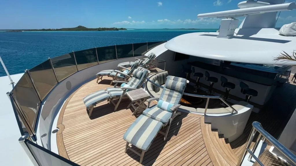 loon yacht charter sundeck front loungers