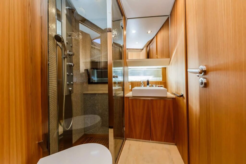 secret life yacht charter shower