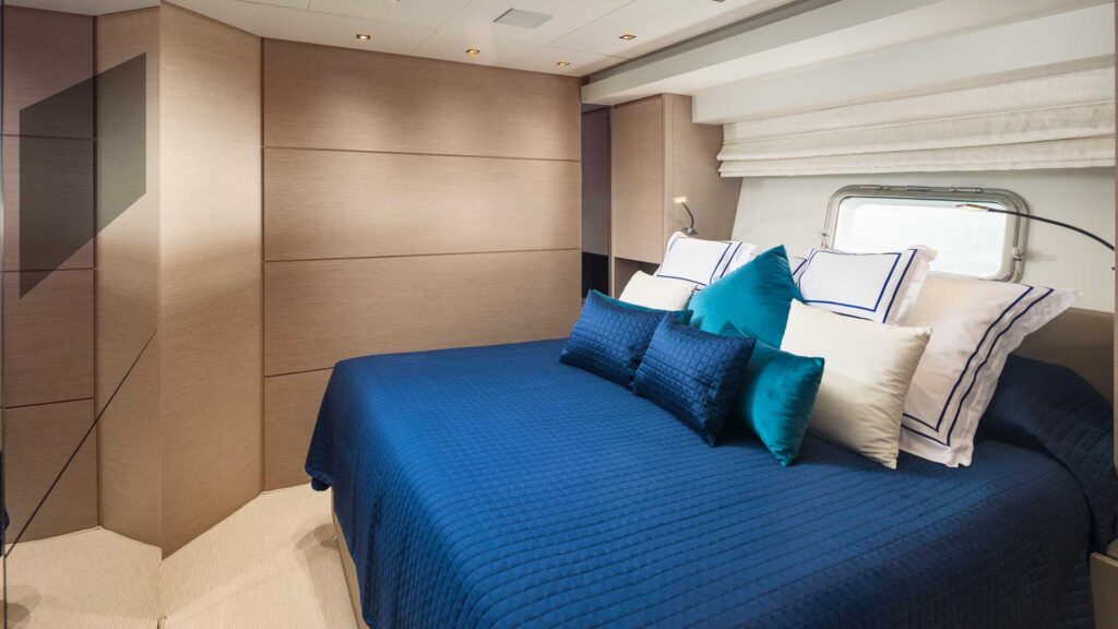 double cabin view onboard a yacht secundus