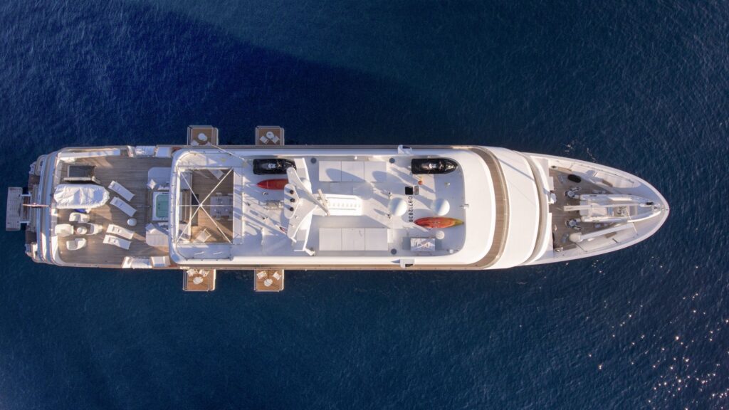 katina yacht charter bird eye view