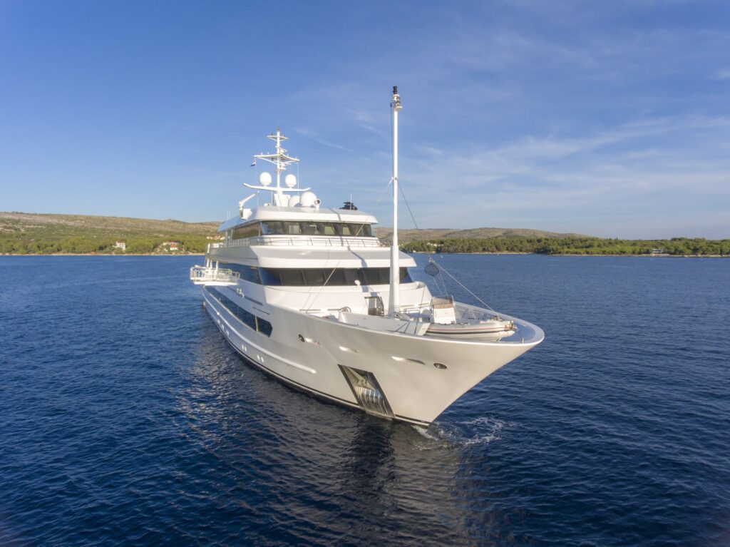 katina yacht charter front view