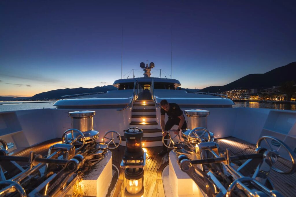 trident yacht charter bow area
