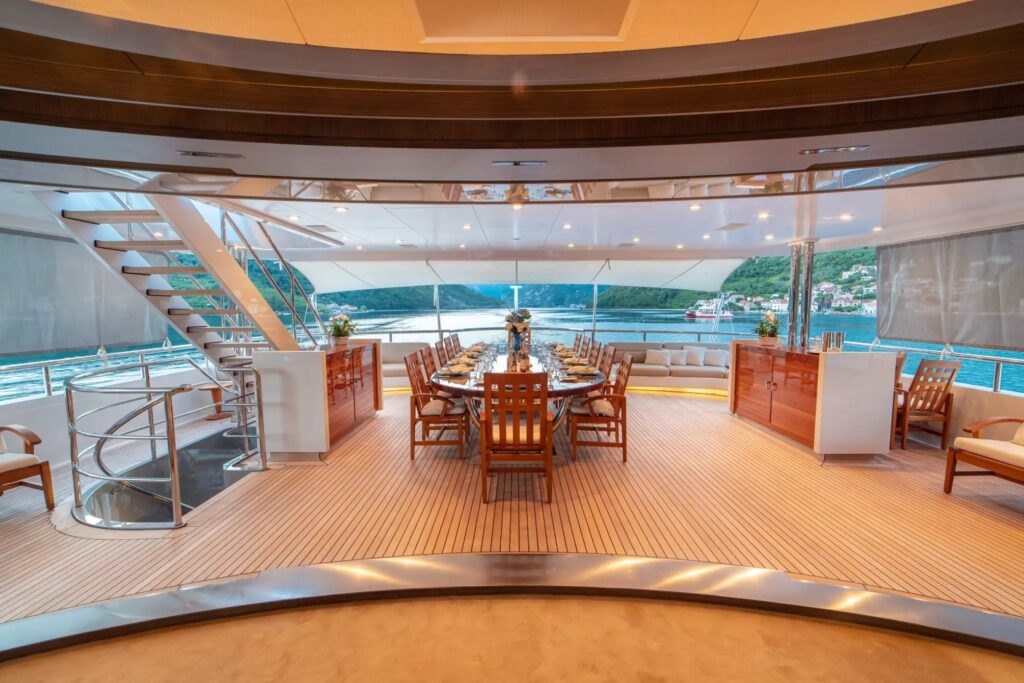 trident yacht charter bridge deck aft
