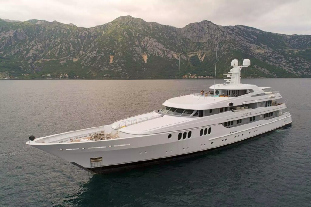 trident yacht charter front port side view
