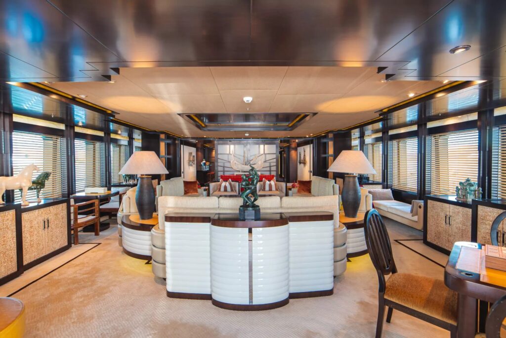 trident yacht charter main salon area
