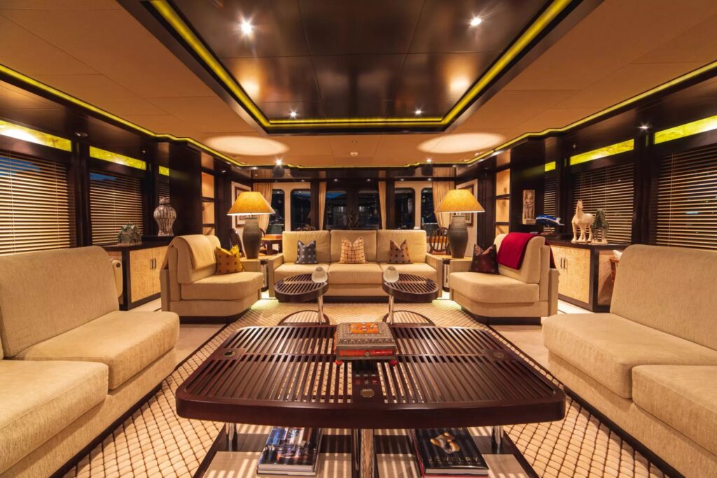 trident yacht charter main salon view