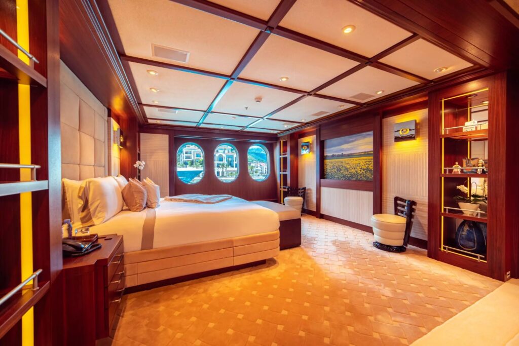 trident yacht charter master suite view