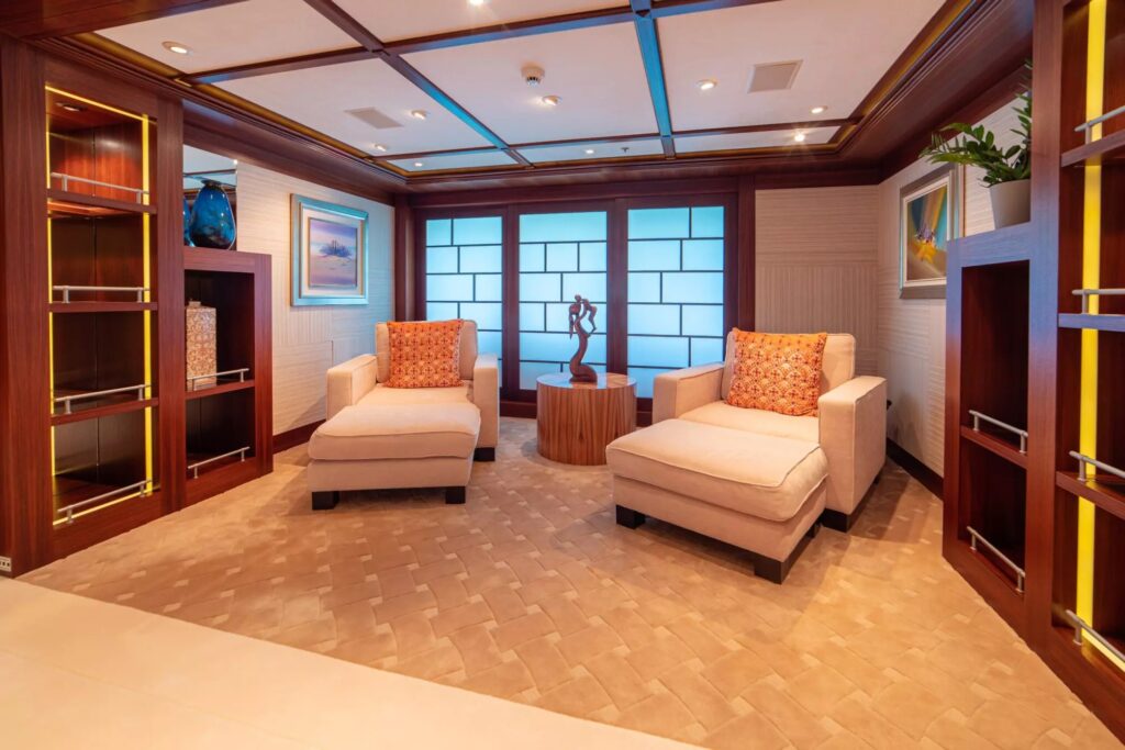 trident yacht charter private lounge area
