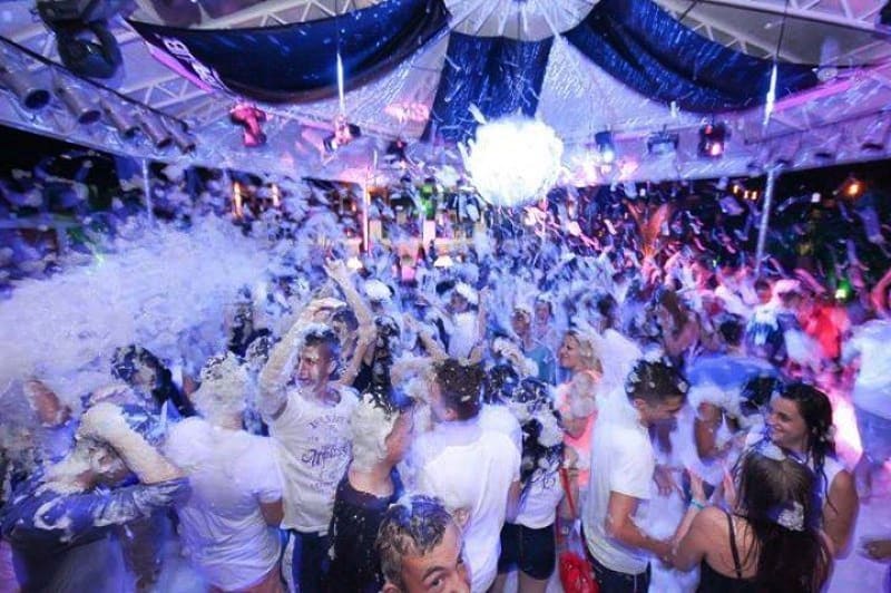 Aurora club in Primošten during a foam party display