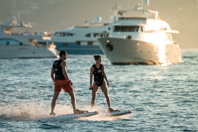 electric surboards on a yacht charter