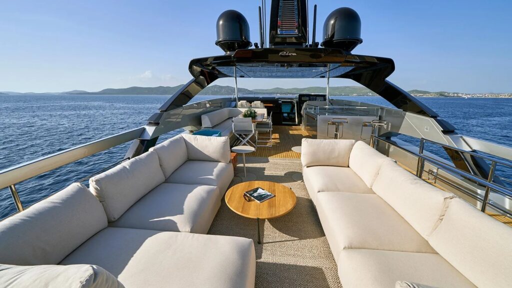 Nikita Yacht Charter flybridge seating area