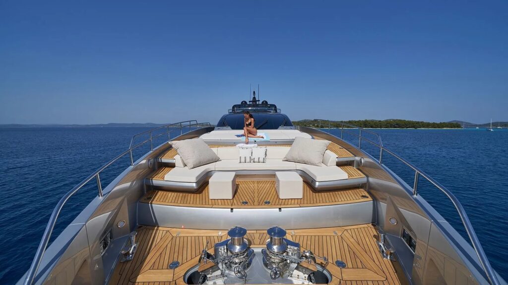 Nikita Yacht Charter front deck seating area