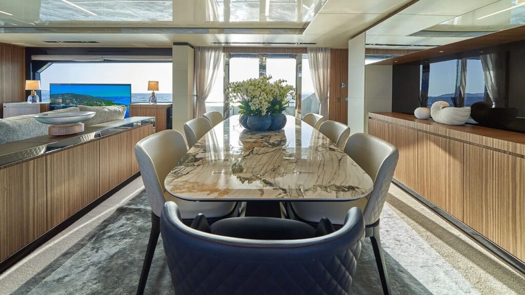 Nikita Yacht Charter indoor dining table