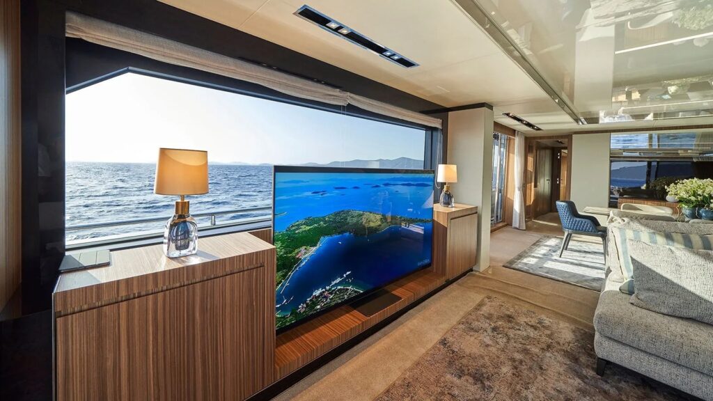 Nikita Yacht Charter main salon tv