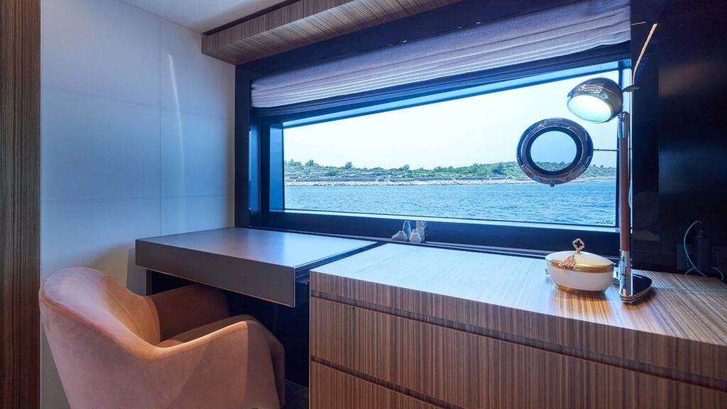 Nikita Yacht Charter master suite desk