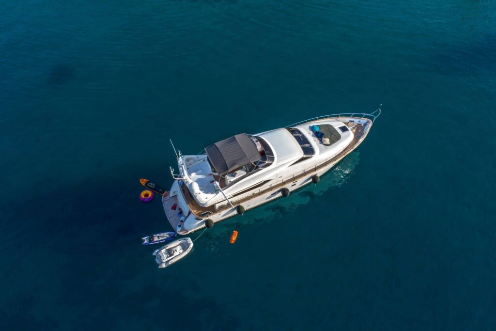 jantar yacht charter with tender and water toys
