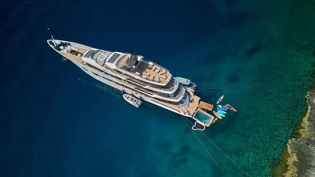 argo yacht charter aerial view