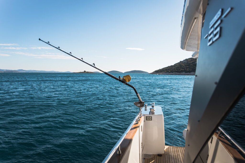 bollinger yacht charter fishing equipment, fishing for yacht charter guests