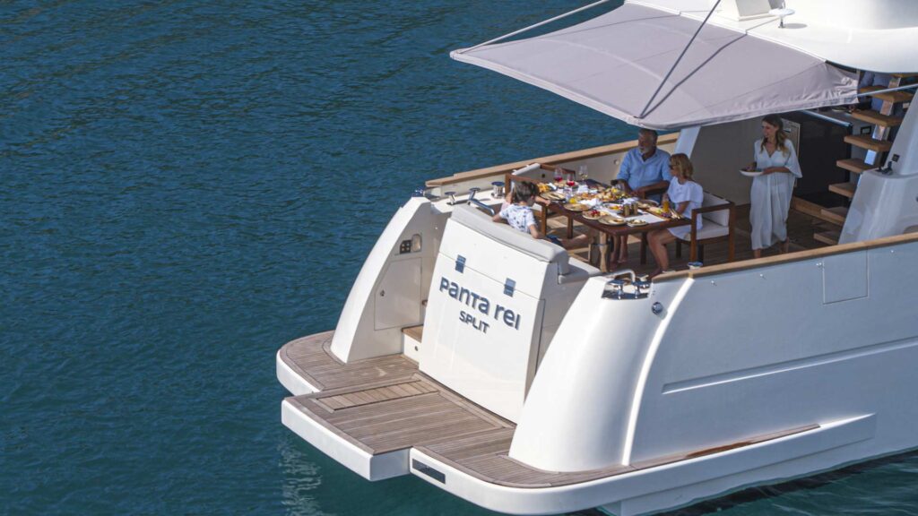 panta rei yacht charter swimming platform